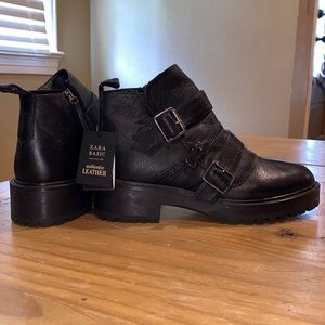 Authentic Leather Zara Motorcycle Boots